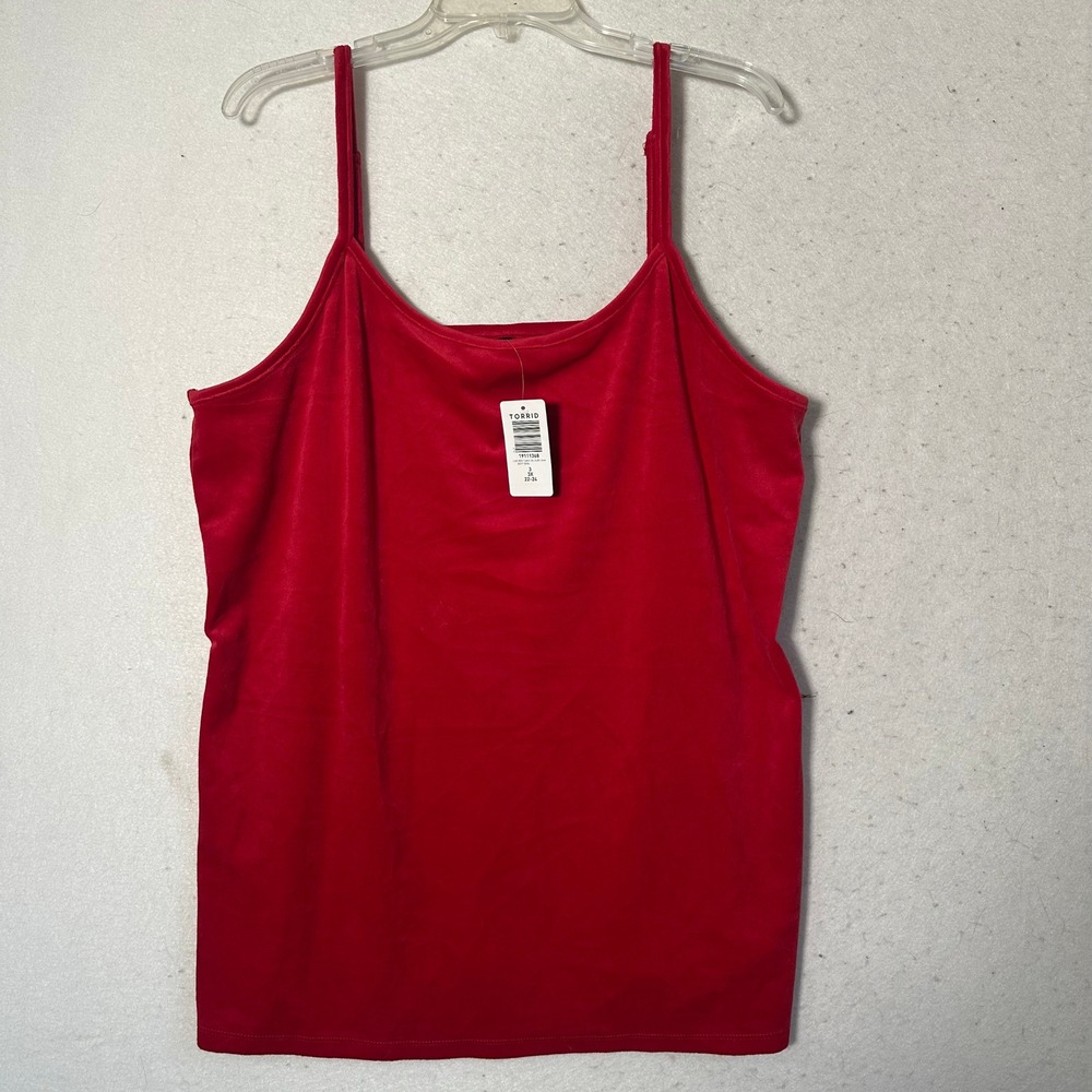 Torrid Sleep Red Velour Cami Tank Top Plus Size 3 3X 22-24 New 19111368